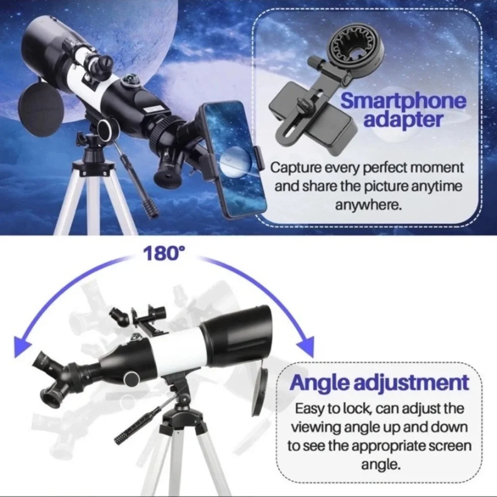 LAKWAR Telescope 80Mm Large Aperture For Astronomy Beginners, Adults And Kids